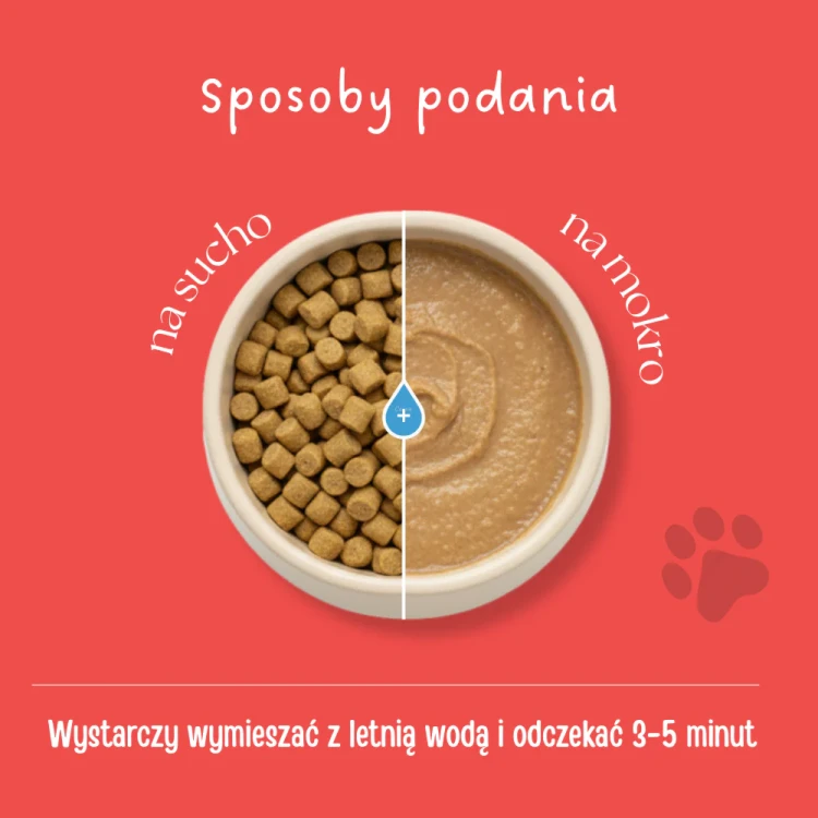 Dr Malou karma liofilizowana dla psa – sposoby podania na sucho i po namoczeniu w wodzie